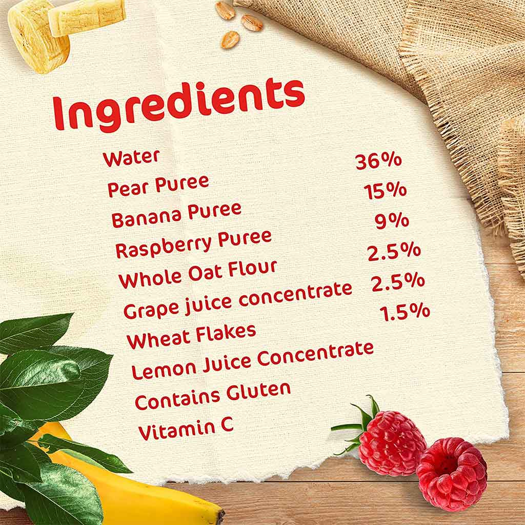 Nestle Cerelac 6+ Months Raspberry, Pear, Banana & Oats Puree Pouch 90 g - Easy Pharmacy LLC