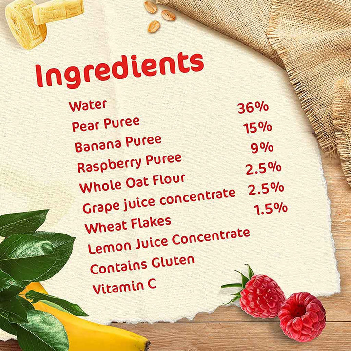 Nestle Cerelac 6+ Months Raspberry, Pear, Banana & Oats Puree Pouch 90 g - Easy Pharmacy LLC