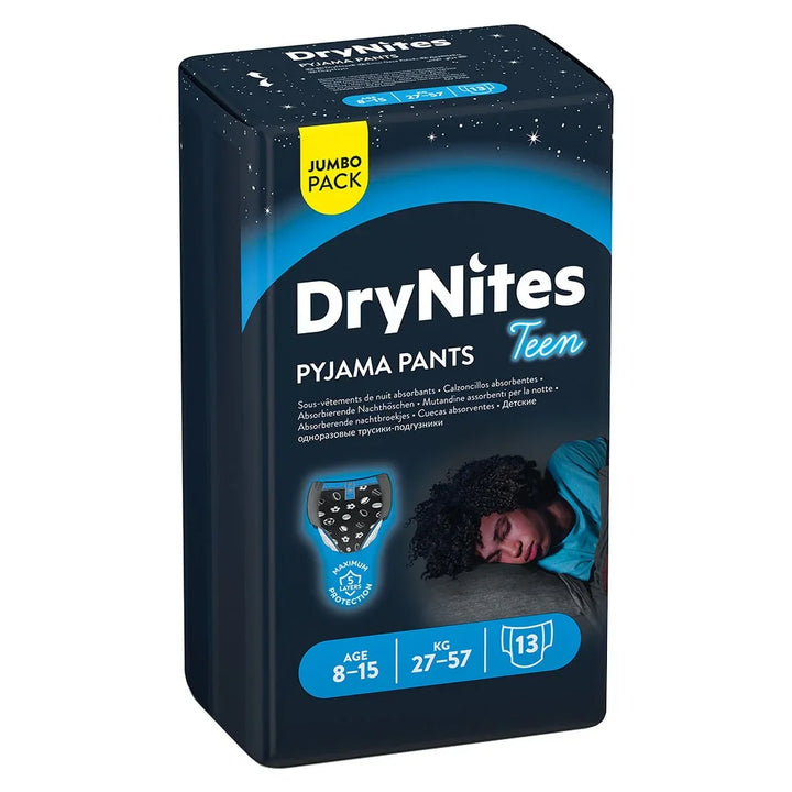 Huggies DryNites Pyjama Pants, 8-15 Years, 27-57Kg, Bed Wetting Diapers For Boys, Jumbo Pack of 13's - Easy Pharmacy LLC