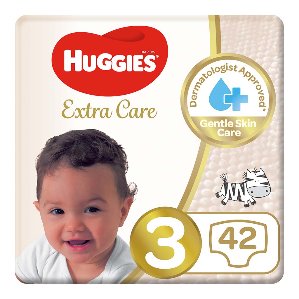 Huggies Extra Care Baby Diapers, Size 3, 4-9Kg, Value Pack of 42's - Easy Pharmacy LLC