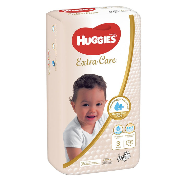Huggies Extra Care Baby Diapers, Size 3, 4-9Kg, Value Pack of 42's - Easy Pharmacy LLC