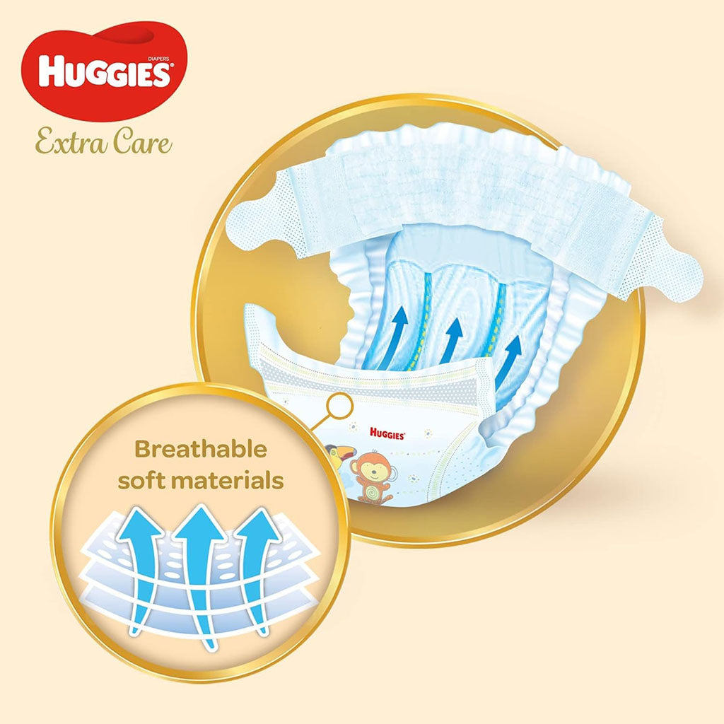 Huggies Extra Care Baby Diapers, Size 4+, 10-16Kg, Value Pack of 38's - Easy Pharmacy LLC