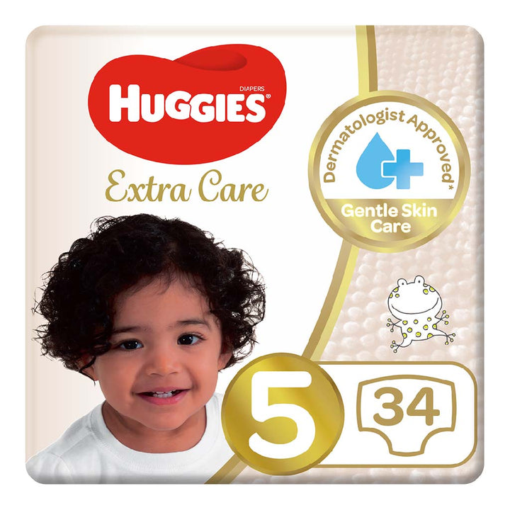 Huggies Extra Care Baby Diapers, Size 5, 12-22Kg, Value Pack of 34's - Easy Pharmacy LLC