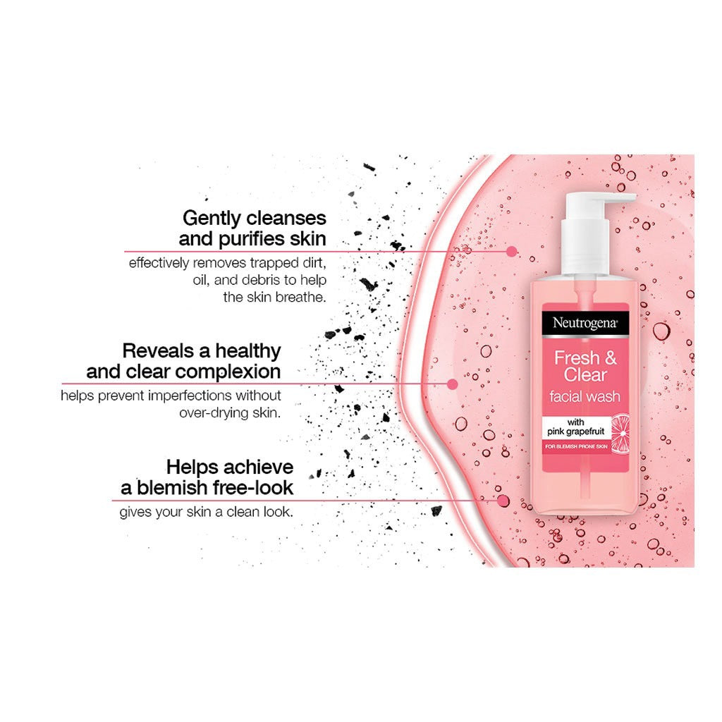 Neutrogena Fresh And Clear Facial Wash With Pink Grapefruit 200ml - Easy Pharmacy LLC