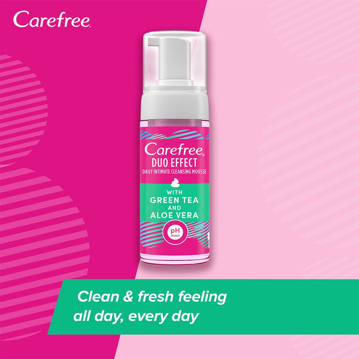 Carefree Duo Effect Daily Intimate Cleansing Foam With Green Tea & Aloe Vera 150ml - Easy Pharmacy LLC