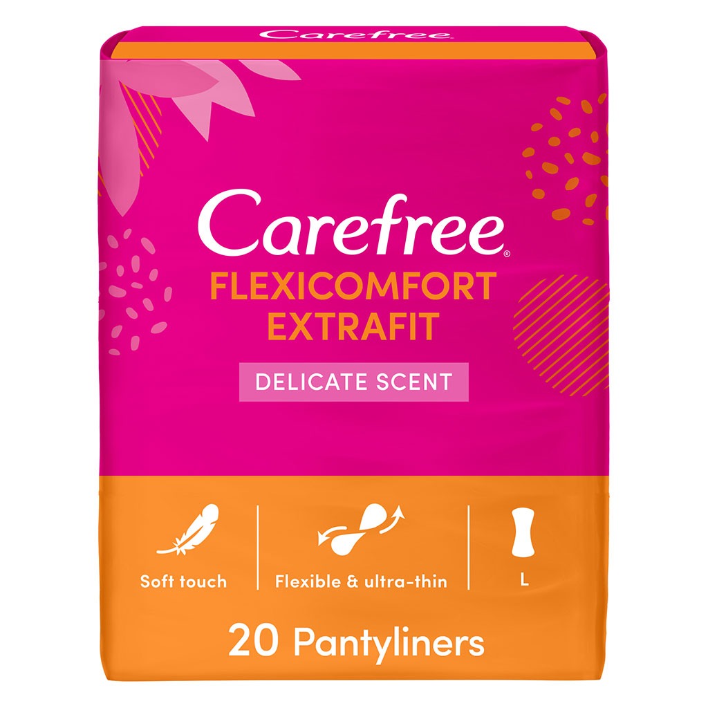 Carefree FlexiComfort Extrafit Ultra-Thin Delicate Scented Panty Liners, Pack of 20's - Easy Pharmacy LLC
