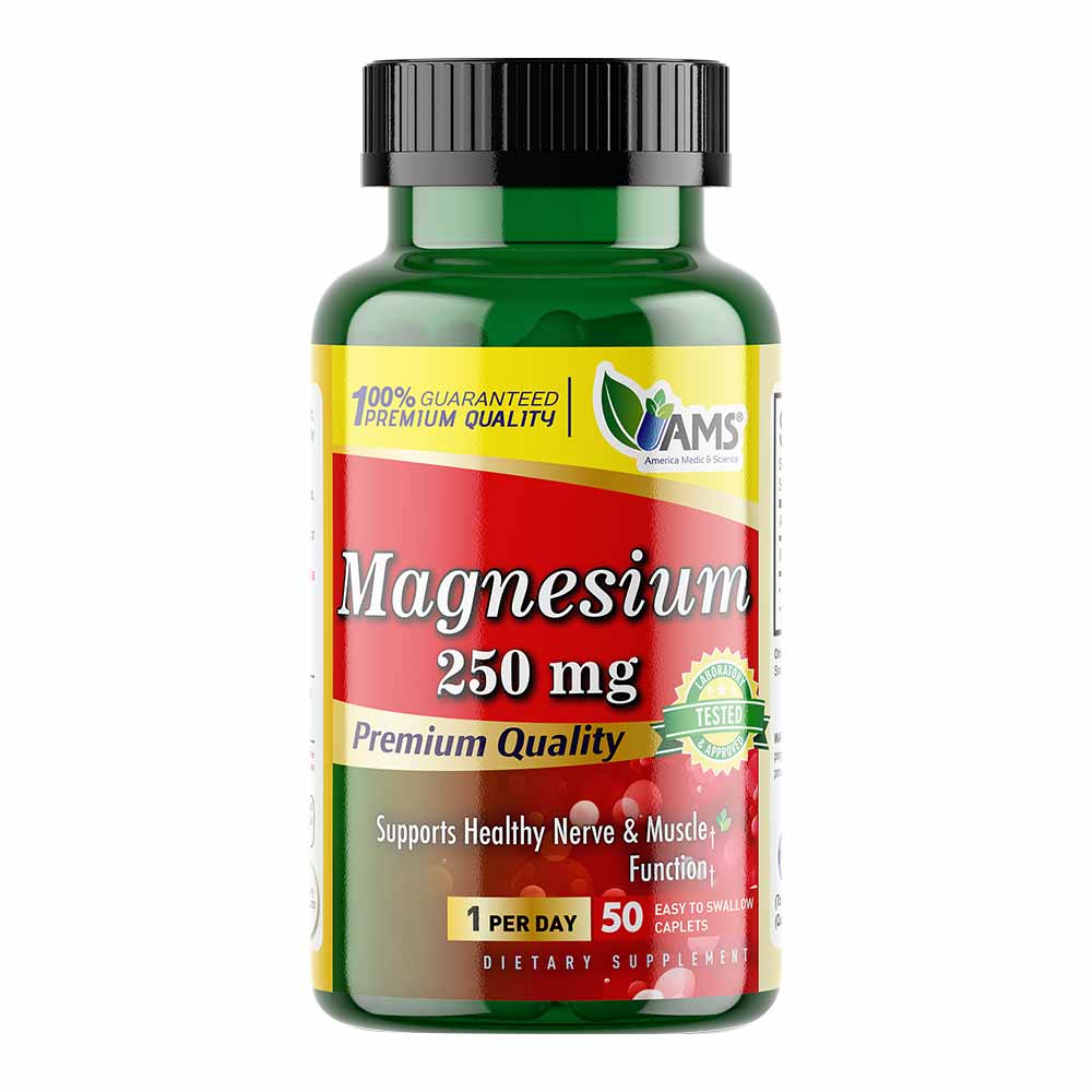 AMS Magnesium 250 mg Caplets 50's - Easy Pharmacy LLC