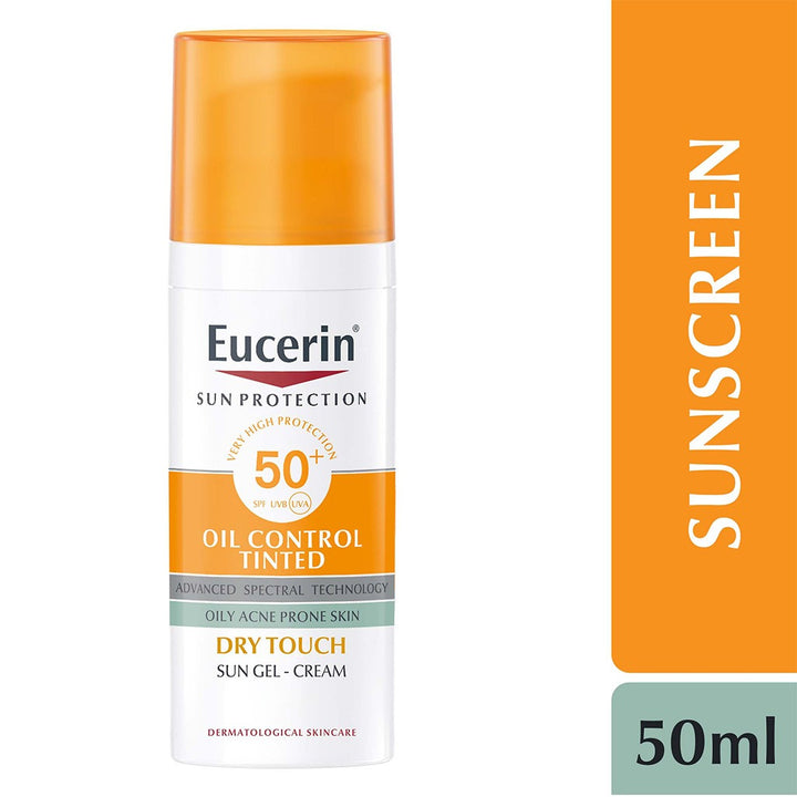 Eucerin Sun Oil Control SPF50+ Sunscreen Medium Tinted Gel-Cream With Dry Touch & Anti-Sine Effect 50ml - Easy Pharmacy LLC