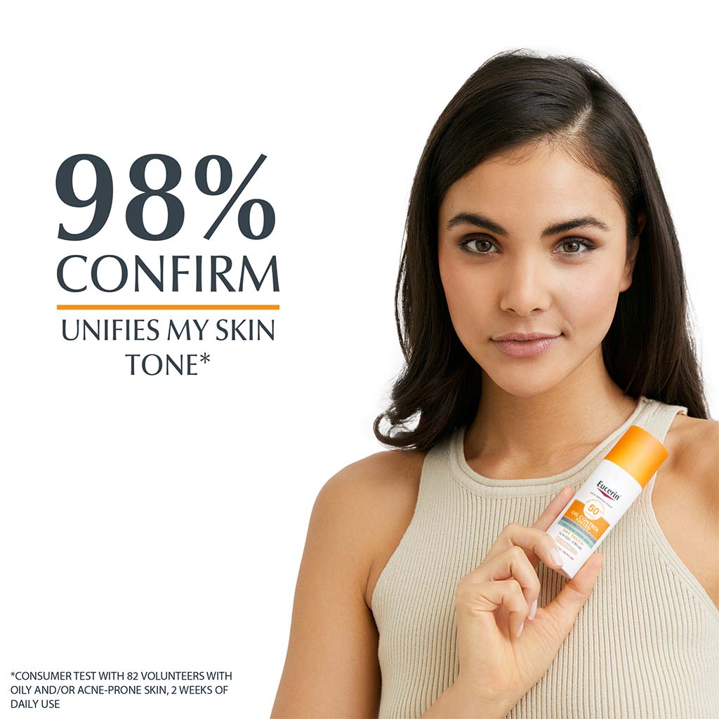 Eucerin Sun Oil Control SPF50+ Sunscreen Medium Tinted Gel-Cream With Dry Touch & Anti-Sine Effect 50ml - Easy Pharmacy LLC