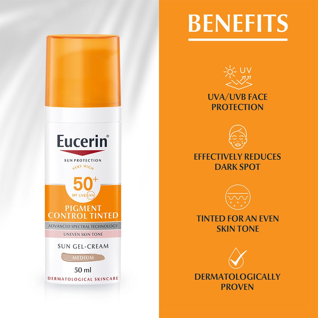 Eucerin Sun Pigment Control Medium Tinted Gel-Cream SPF50+ Sunscreen For Hyperpigmentation 50ml - Easy Pharmacy LLC