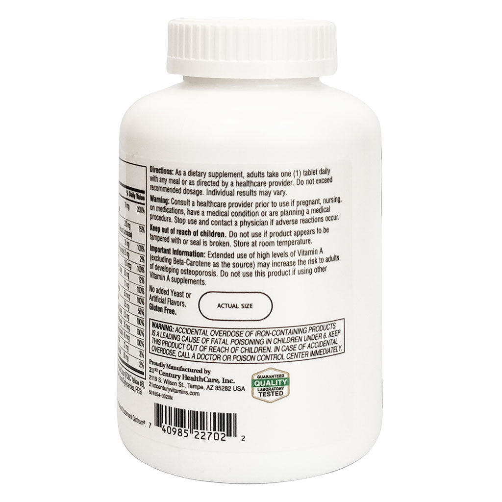 21st Century Sentry Adult Multivitamin & Multimineral Supplement Tablets, Pack of 300's - Easy Pharmacy LLC