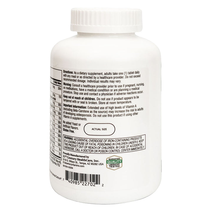 21st Century Sentry Adult Multivitamin & Multimineral Supplement Tablets, Pack of 300's - Easy Pharmacy LLC