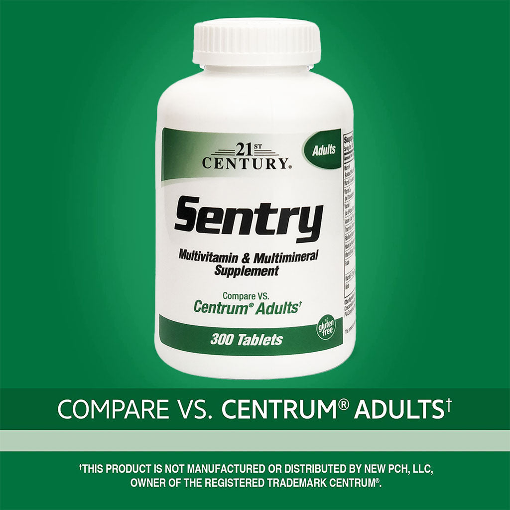21st Century Sentry Adult Multivitamin & Multimineral Supplement Tablets, Pack of 300's - Easy Pharmacy LLC