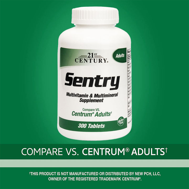 21st Century Sentry Adult Multivitamin & Multimineral Supplement Tablets, Pack of 300's - Easy Pharmacy LLC