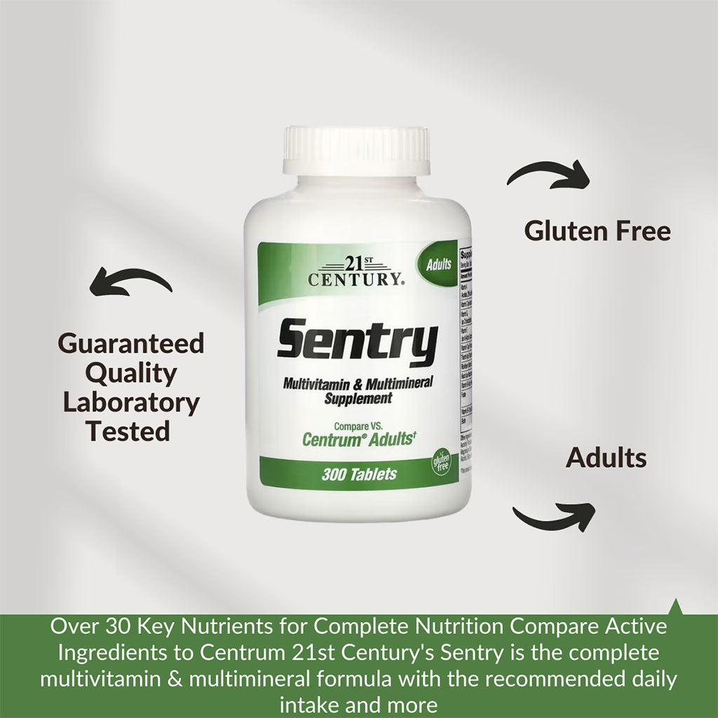 21st Century Sentry Adult Multivitamin & Multimineral Supplement Tablets, Pack of 300's - Easy Pharmacy LLC