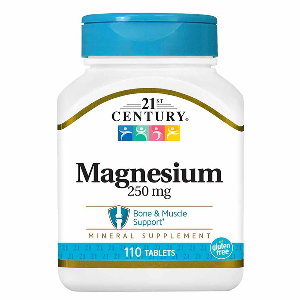 21st Century Magnesium 250mg Gluten-Free Tablets For Bone & Muscle Support, Pack of 110's - Easy Pharmacy LLC