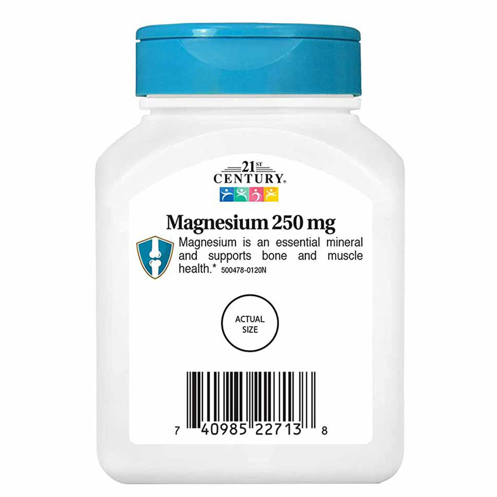 21st Century Magnesium 250mg Gluten-Free Tablets For Bone & Muscle Support, Pack of 110's - Easy Pharmacy LLC