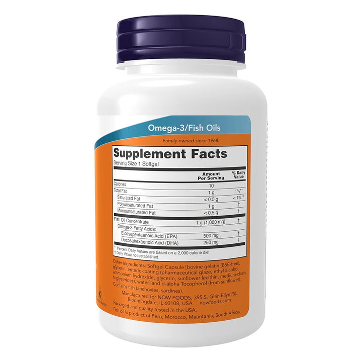 Now Ultra Omega 3 1000mg - 500mg EPA + 250mg DHA Fish Oil Supplement Softgels, Pack of 90's - Easy Pharmacy LLC