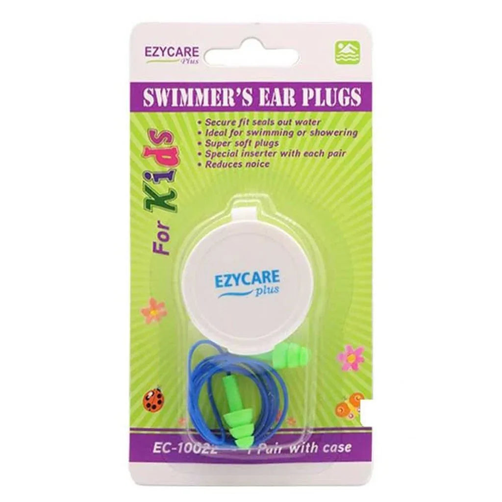 Ezycare Plus Swimmer's Ear Plugs For Kids With Case, Pack of 1 Pair - Easy Pharmacy LLC