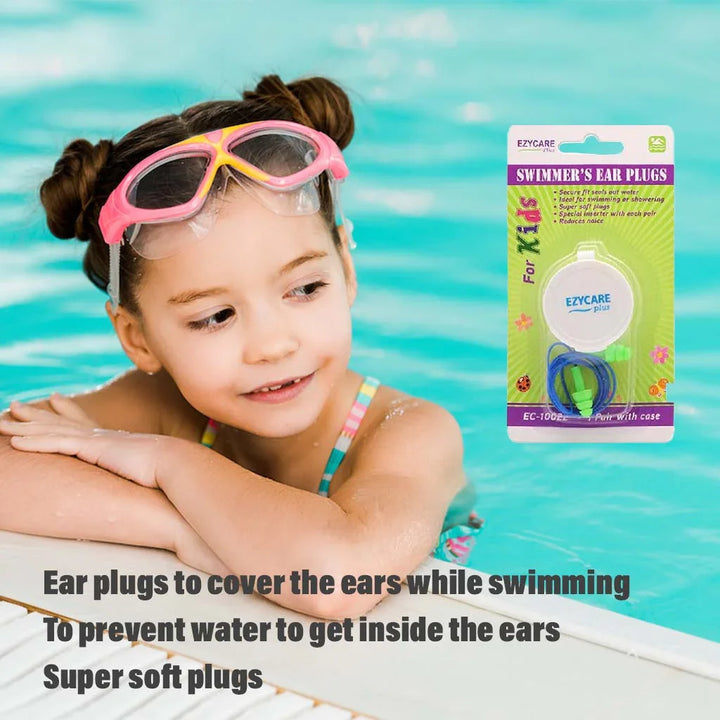 Ezycare Plus Swimmer's Ear Plugs For Kids With Case, Pack of 1 Pair - Easy Pharmacy LLC