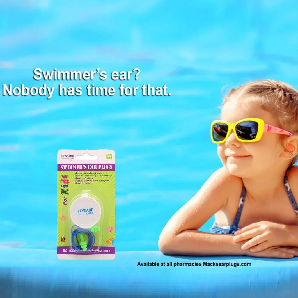 Ezycare Plus Swimmer's Ear Plugs For Kids With Case, Pack of 1 Pair - Easy Pharmacy LLC