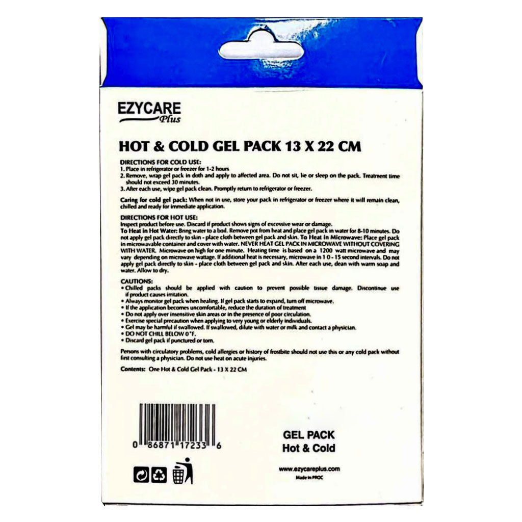 Ezycare Plus Hot & Cold Gel Pack 12cm*22cm 17233 - Easy Pharmacy LLC