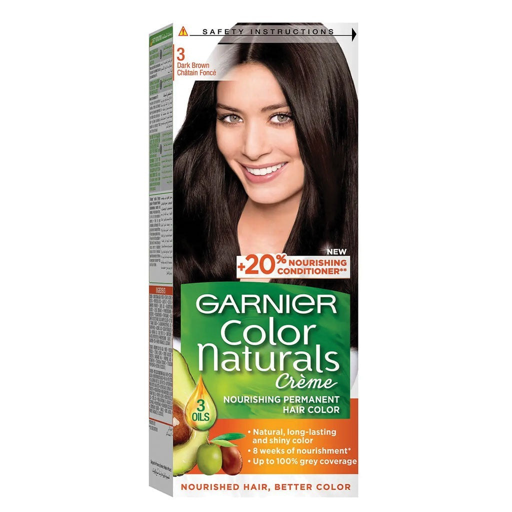 Garnier Color Naturals Cream Hair Color 3 Dark Brown Kit - Easy Pharmacy LLC