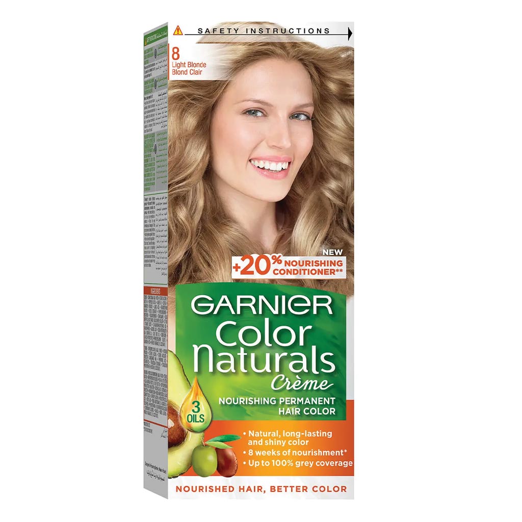 Garnier Color Naturals Cream Hair Color 8 Light Blonde Kit - Easy Pharmacy LLC