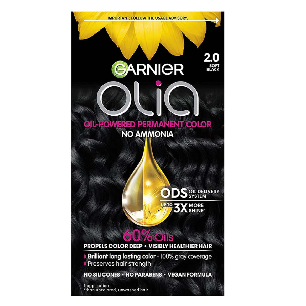 Garnier Olia Ammonia Free Oil-Powered Permanent Hair Colour Kit, Color 2 Black - Easy Pharmacy LLC