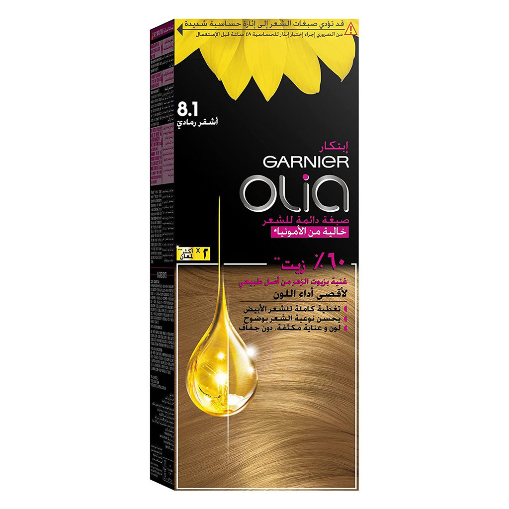 Garnier Olia Ammonia Free Oil-Powered Permanent Hair Colour Kit, Color 8.1 Sandy Blonde - Easy Pharmacy LLC