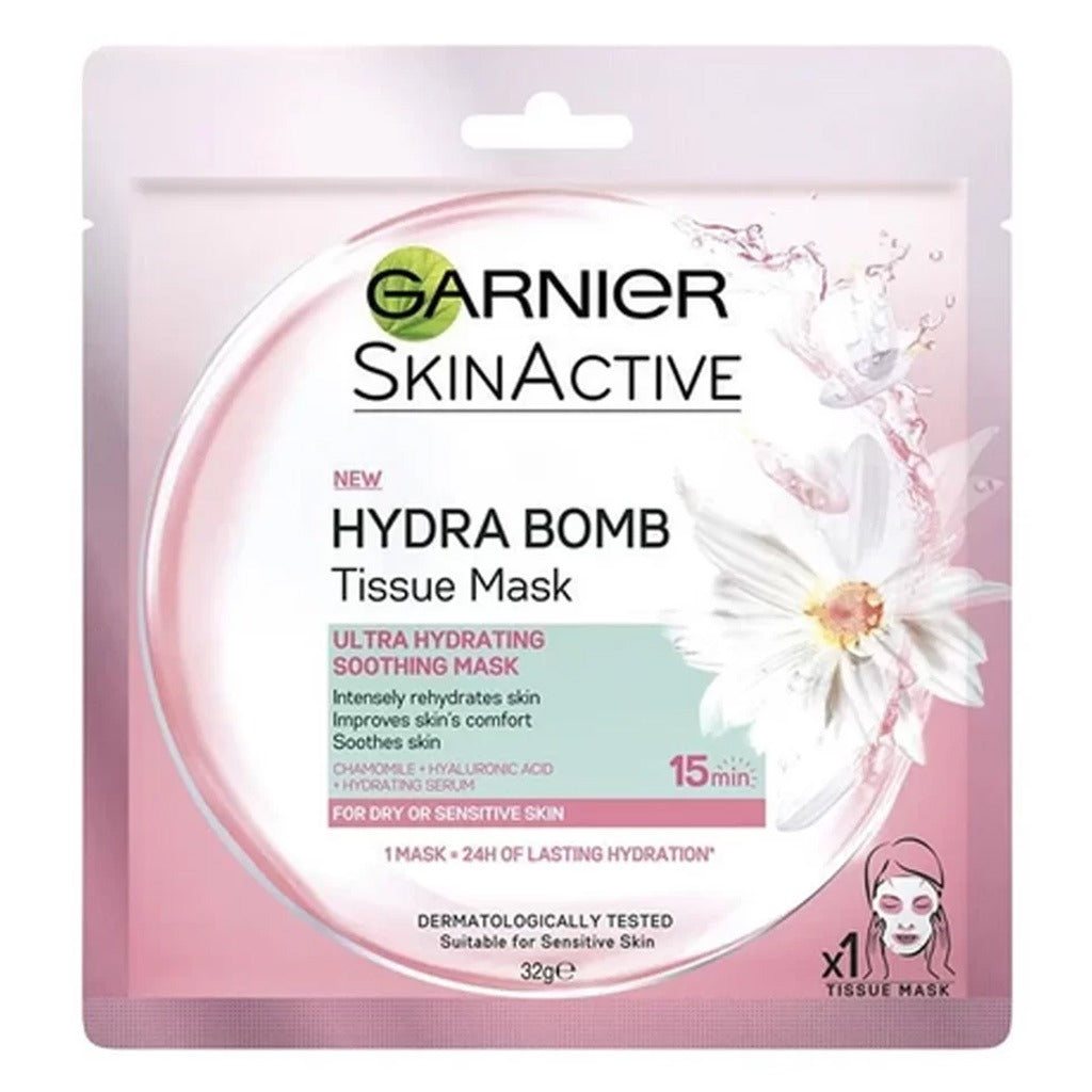 Garnier SkinActive Hydra Bomb Ultra Hydrating + Soothing Facial Tissue Mask For Dry or Sensitive Skin 32 g, 1's - Easy Pharmacy LLC