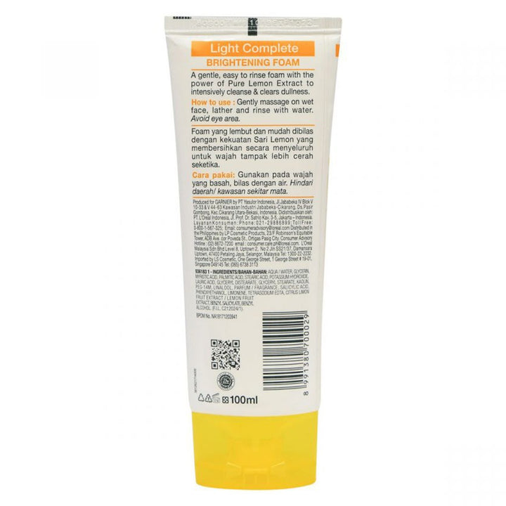 Garnier SkinActive Light Complete White Speed Brightening Foam 100 mL - Easy Pharmacy LLC