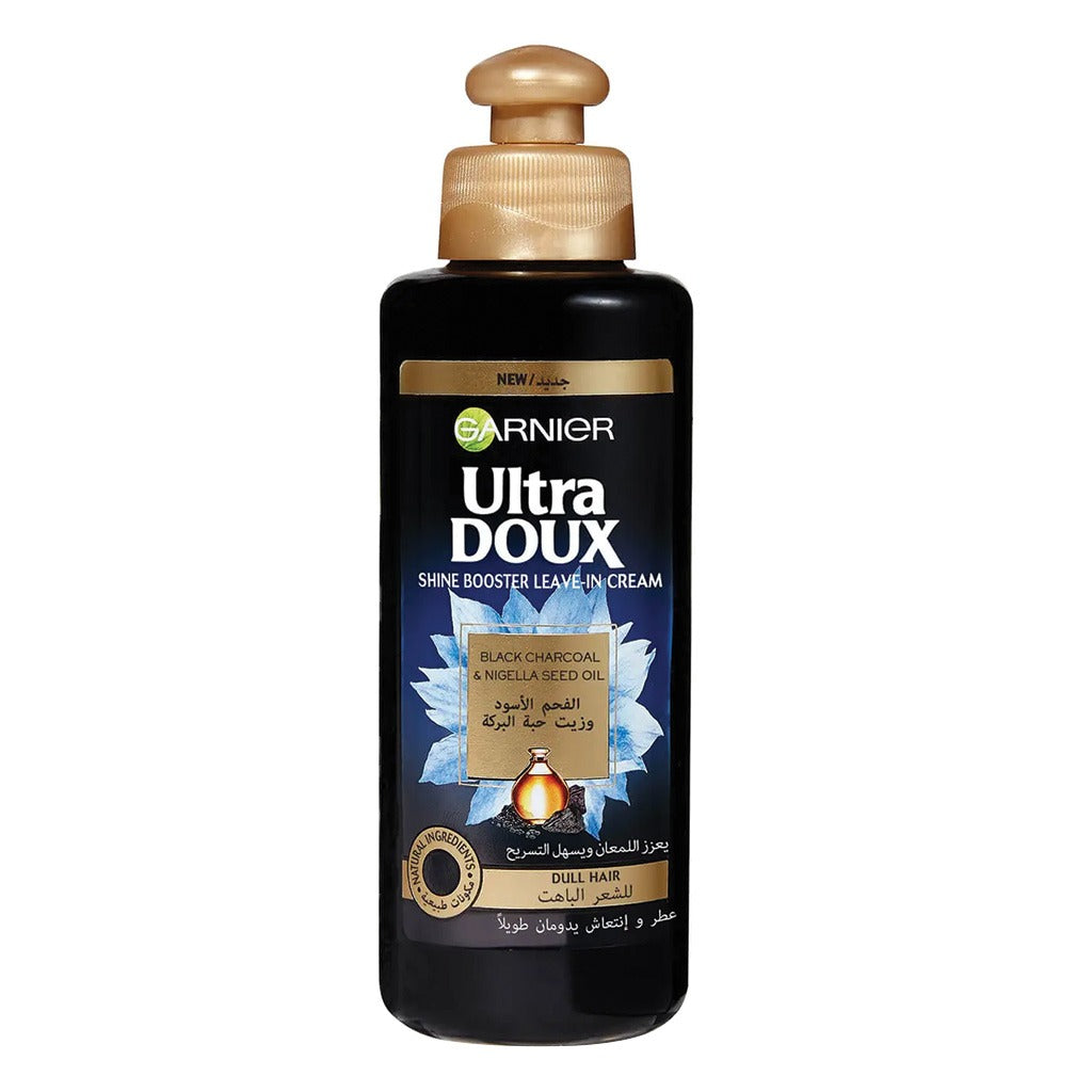 Garnier Ultra Doux Black Charcoal & Nigella Seed Shine Booster Leave-In Cream 200 mL - Easy Pharmacy LLC