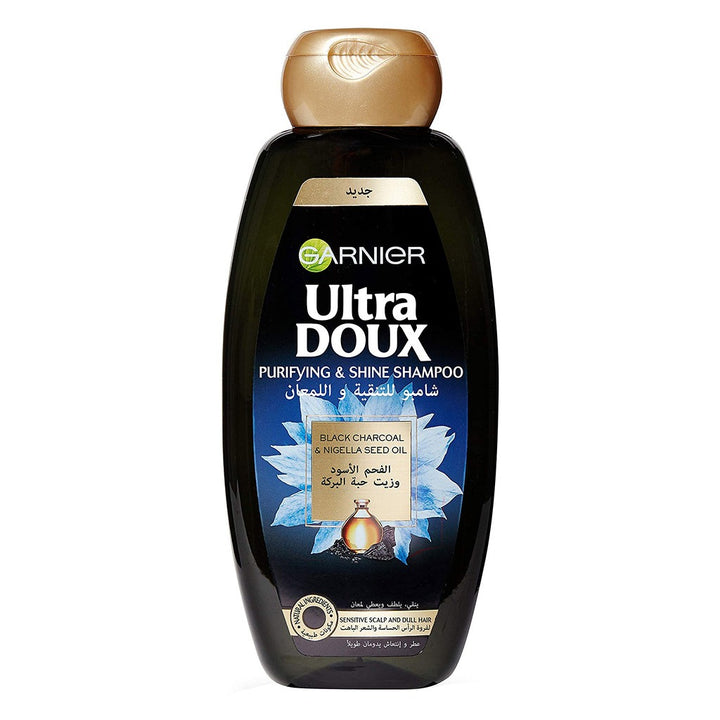 Garnier Ultra Doux Black Charcoal + Nigella Seed Oil Purifying & Shine Shampoo For Sensitive Scalp & Dull Hair 200 mL - Easy Pharmacy LLC