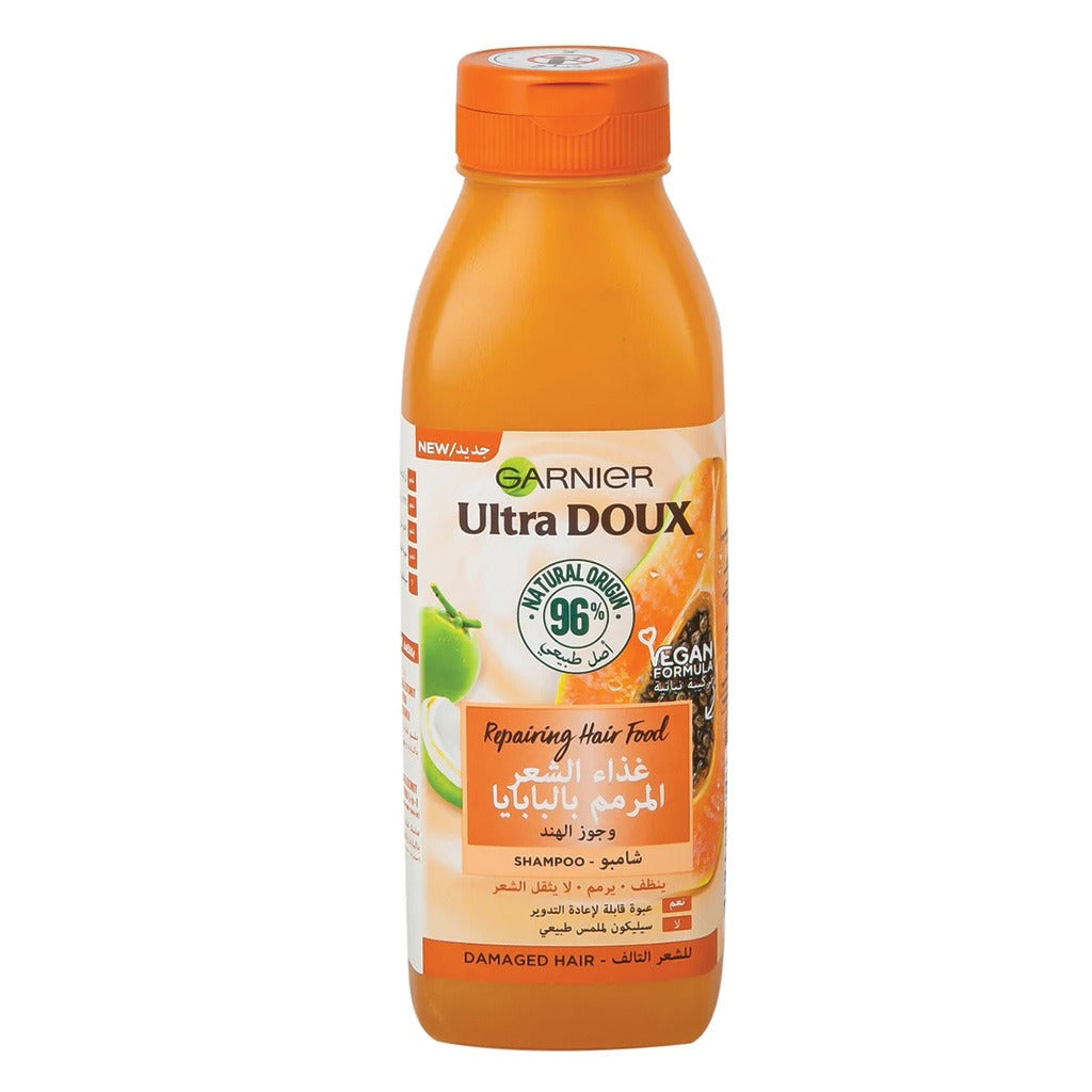 Garnier Ultra Doux Repairing Hair Food Shampoo Papaya 350 mL - Easy Pharmacy LLC
