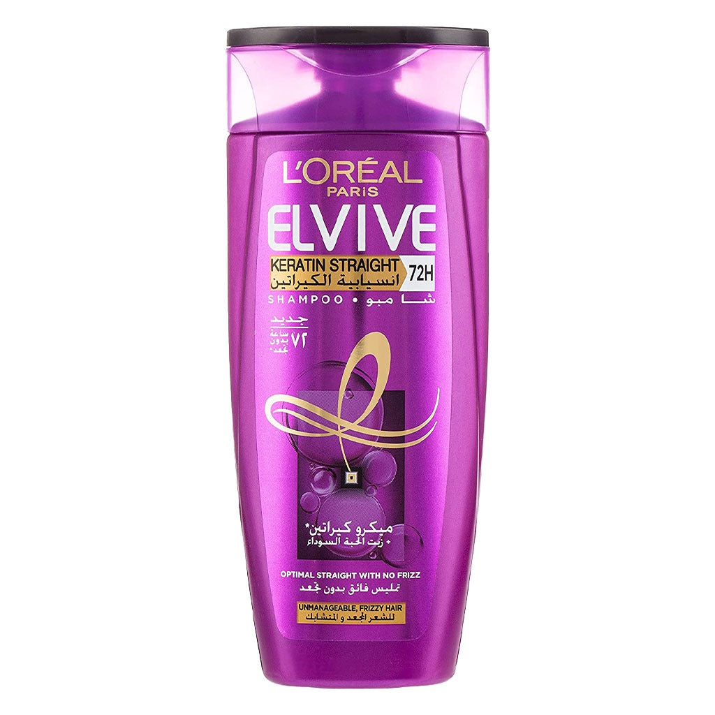 Loreal Paris Elvive Keratin Straight 72H Sleek Shampoo For Unmanageable & Frizzy Hair 200ml - Easy Pharmacy LLC