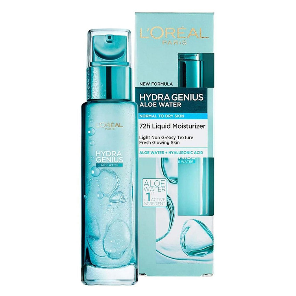Loreal Paris Hydra Genius Aloe Water 72Hr Moisturizer Normal To Dry Skin 70 mL - Easy Pharmacy LLC