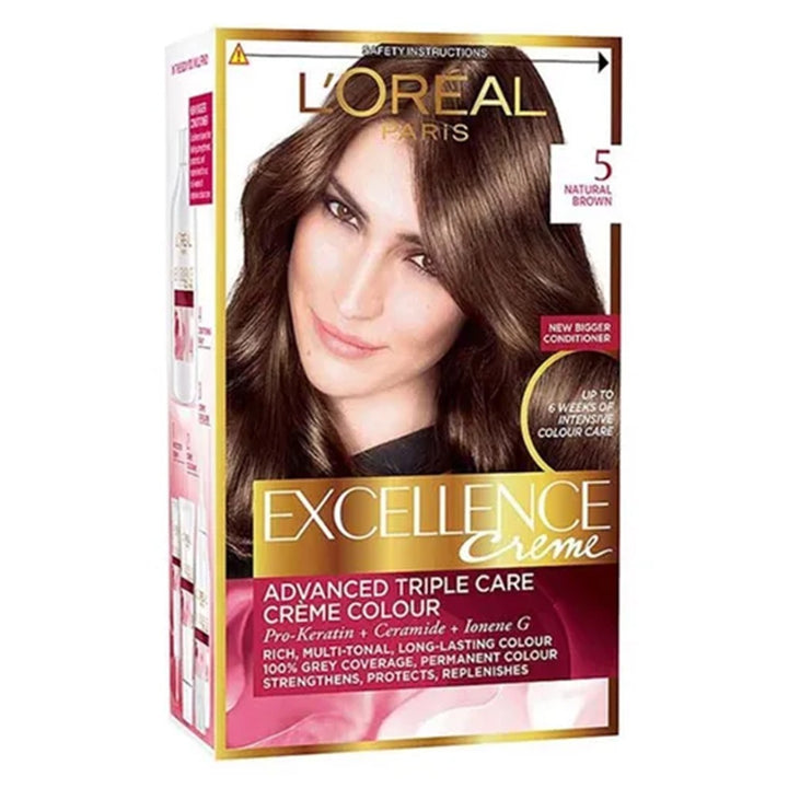 Loreal Paris Excellence Cream Hair Color 5 Natural Brown - Easy Pharmacy LLC