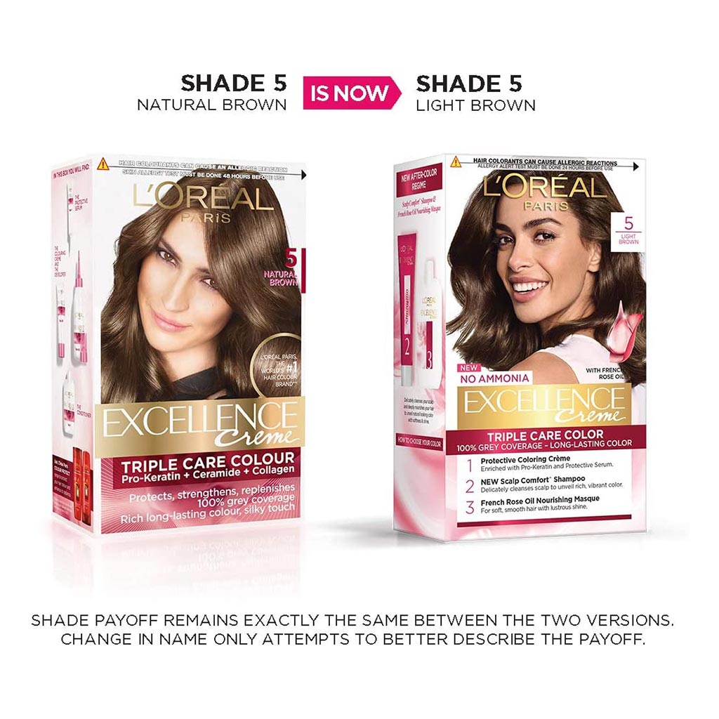 Loreal Paris Excellence Cream Hair Color 5 Natural Brown - Easy Pharmacy LLC