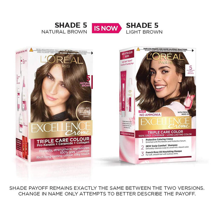 Loreal Paris Excellence Cream Hair Color 5 Natural Brown - Easy Pharmacy LLC