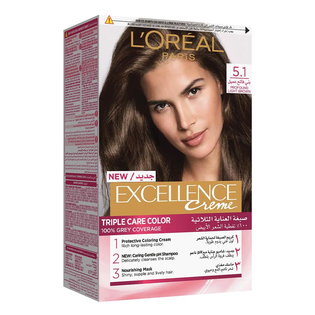 Loreal Paris Excellence Cream Hair Color 5.1 Profound Light Brown - Easy Pharmacy LLC