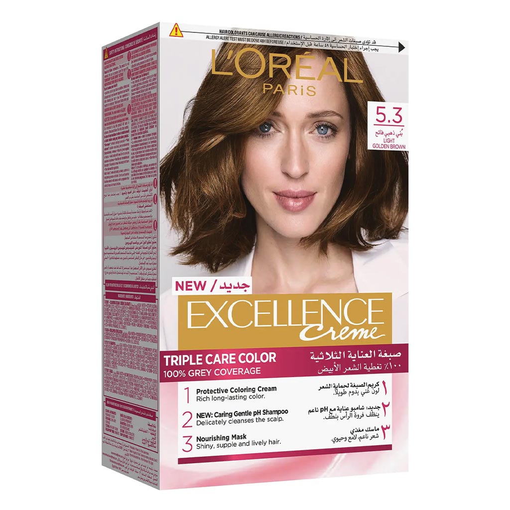 Loreal Paris Excellence Cream Hair Color 5.3 Light Golden Brown - Easy Pharmacy LLC