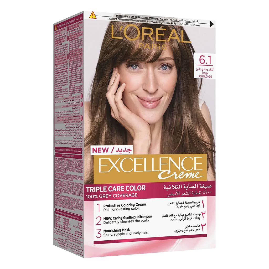 Loreal Paris Excellence Cream Hair Color 6.1 Dark Ash Blonde - Easy Pharmacy LLC