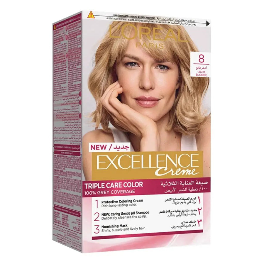 Loreal Paris Excellence Cream Hair Color 8 Light Blonde