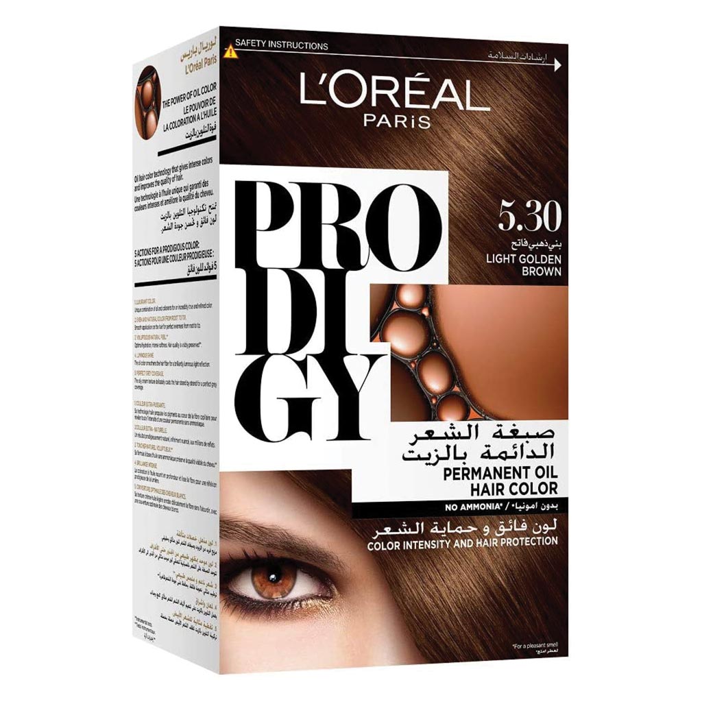 Loreal Paris Prodigy Permanent Oil Hair Color 5.3 Light Golden Brown - Easy Pharmacy LLC