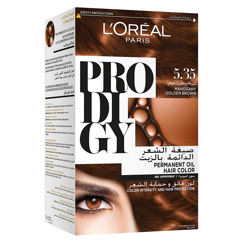 Loreal Paris Prodigy Permanent Oil Hair Color 5.35 Mahogany Golden Brown - Easy Pharmacy LLC