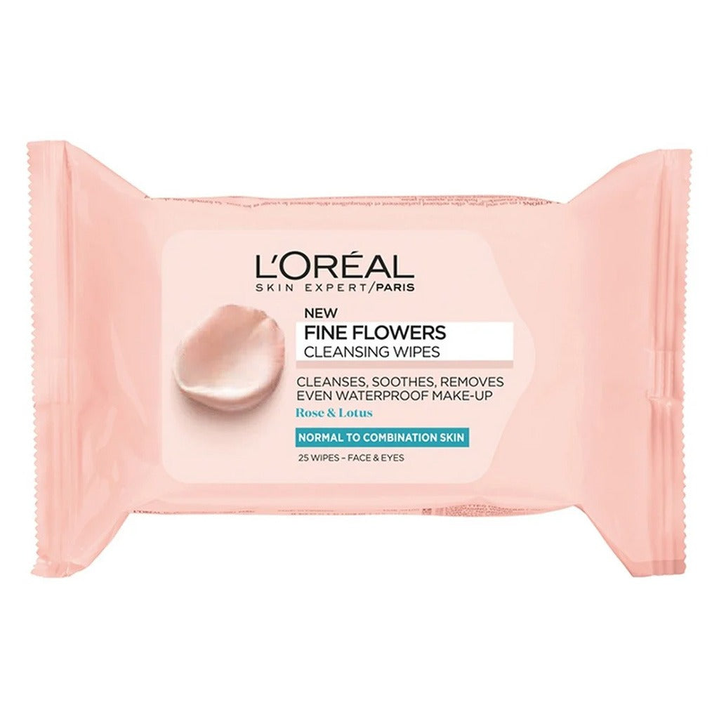 Loreal Skin Expert Fine Flowers Cleansing Face Wipes For Normal To Combination Skin 25's - Easy Pharmacy LLC