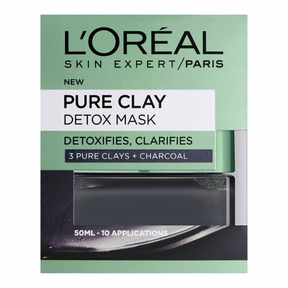 Loreal Paris Skin Expert Pure Clay + Charcoal Detox Mask 50 mL - Easy Pharmacy LLC