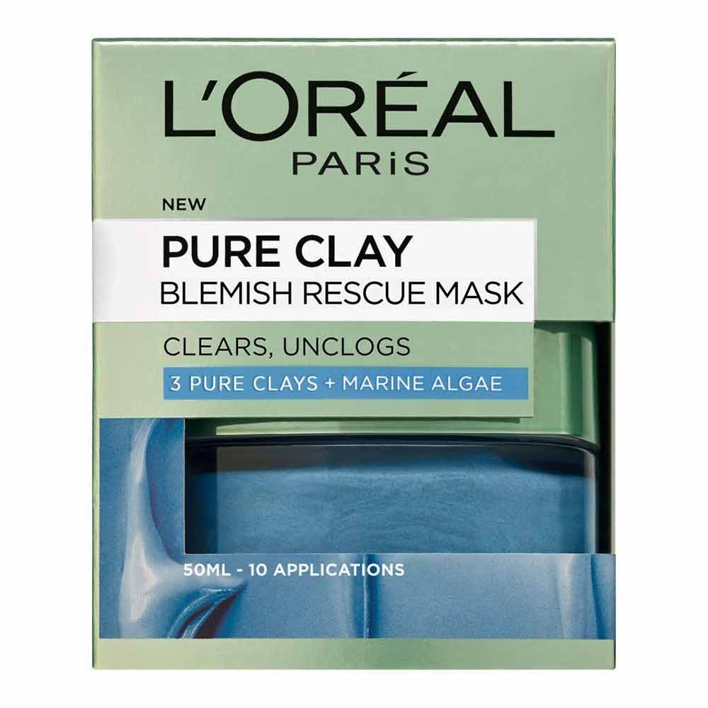 Loreal Paris Skin Expert Pure Clay + Marine Algae Blemish Rescue Mask 50 mL - Easy Pharmacy LLC
