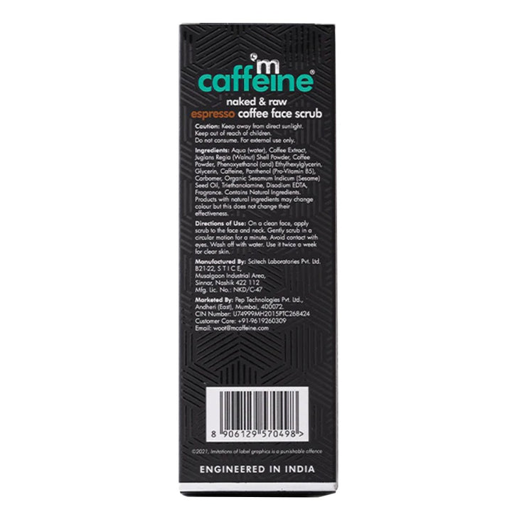Mcaffeine Naked & Raw Espresso Coffee Face Wash Walnut & Pro-Vitamin B5 75 g - Easy Pharmacy LLC